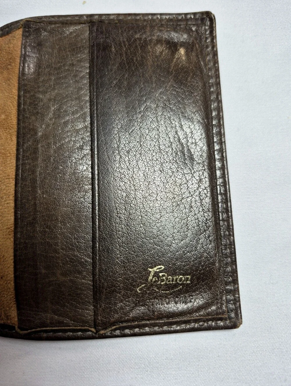 Vintage LeBaron Brown Leather Bifold Wallet Buffalo Calf Skin OS. Quiet Luxury.